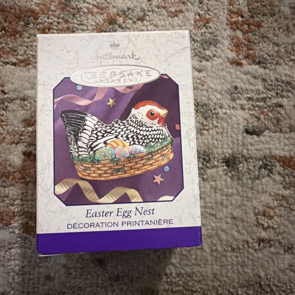 Hallmark Keepsake Ornament Easter Egg Nest NIB Pressed Tin Dated 1999